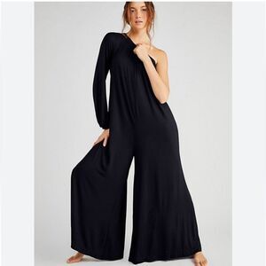 Free People Beach Sunday Stroll Jumpsuit Size Small One Shoulder Loungewear
